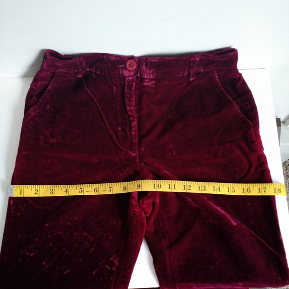 ARMANI JEANS Burgundy Magenta Velvet Pants 2 - 4 - Picture 3 of 8